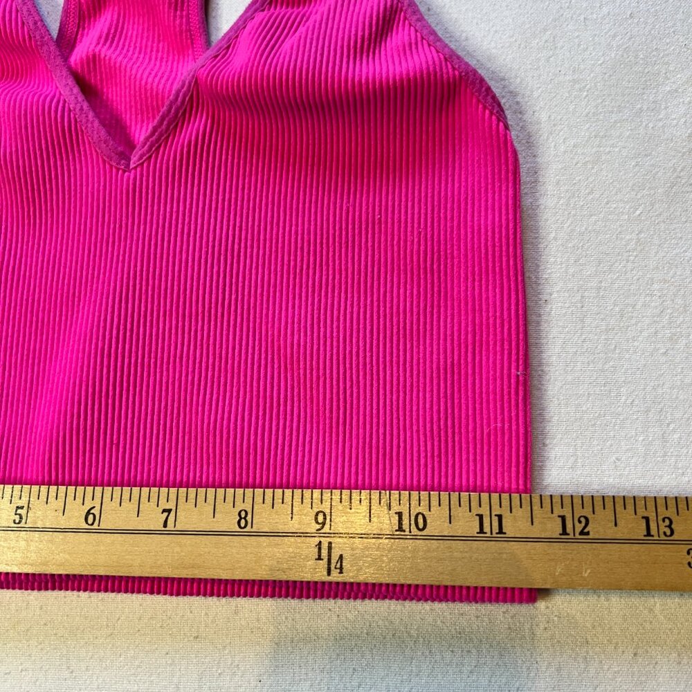 Free People Movement Free Throw Crop Tank Women‎ Medium Ribbed Neon Pink - Picture 6 of 7